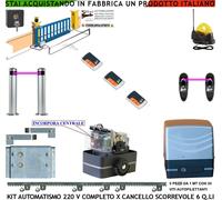 AUTOMAZIONE 220V CANCELLO SCORREVOLE 6 Q 3 RADIOC 5 CREM 2 FOTO 2 PALI SELE LAMP