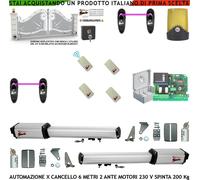Automazione Cancello 6 MT 2 Ante Kit Motori 230 V 4 Radioc 2 C. Fotoc Selet Faro