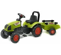 Trattore a pedali FALK Claas Arion 410 con rimorchio staccabile, pedalata, clacson, sedile nero, verde CLAAS - Nouvo