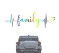 Automobile Silhouette Emblems - Pulses EKG Shape Appliques, Beautiful Bodywork Adornment, Weatherproof Sticky Patterns | Charming Glass Windshield Decorations For Minivans Sedans Doors Mirrors Customi