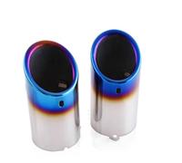 Automobile Tubo Scarico 1 Paio Di Terminali Scarico Per Auto In Acciaio Inossidabile Cromato Accessori Universali Per(Blu)