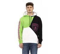 Automobili Lamborghini White Cotton Men Sweater with Hood - M