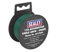 Automobilistico Cavo Spesso Muro 17A 4m Verde AC1704G Sealey Nuovo