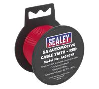 Automobilistico Cavo Spesso Muro 5A 7m Rosso AC0507R Sealey Nuovo