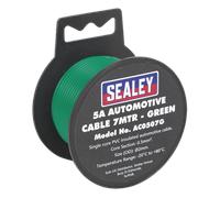 Automobilistico Cavo Spesso Muro 5A 7m Verde - Sealey AC0507G Nuovo