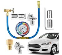 Automotive Ac Recharge Kit, R134a Hose and Gauge Can Tap Tool, Vehicle Ac Rechargeable Connector, Easy Use Design, Quick Connect, Excellent for Garage Maintenance, Home