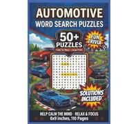 Automotive Word Search Puzzles: 50+ Puzzles | Easy-to-Read - Large Print | Fun Trivia & Solutions Included | Help Calm the Mind, Relax & Focus | 6x9 inches, 110 Pages