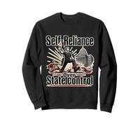 Autonomia Contro Controllo statale Frase Ironica Retro Felpa