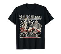 Autonomia Contro Controllo statale Frase Ironica Retro Maglietta