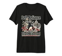 Autonomia Contro Controllo statale Frase Ironica Retro Maglietta Premium