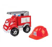 Autopompa con casco e scala