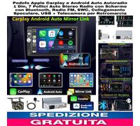 Autoradio 1 Din 7" Mirrorlink, Apple Carplay e Android + retrocamera Bluetooth
