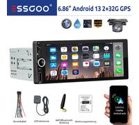 Autoradio 1 DIN Android 13 32G Carplay FM Bluetooth GPS RDS WiFi USB Telecamera