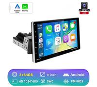 Autoradio 1 DIN Android 9" Wireless GPS WiFi BT RDS + Retrocamera