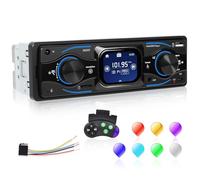 Autoradio 1 Din con Equalizzatore, Touchscreen TFT da 2,17 Pollici Autoradio Bluetooth con Chiamate in Vivavoce Bluetooth, SWC, Porta Type-C/USB/AUX/TF, Display con Indicazione Dell'ora