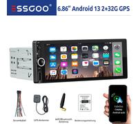 Autoradio 1 DIN Con Schermo Android 13 2+32GB Carplay Bluetooth GPS RDS WiFi USB