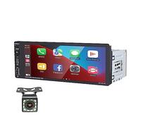 Autoradio 1 Din con Wireless CarPlay Android Auto 6.9" Touch Screen Autoradio Bluetooth con 12LED Supporto per telecamera posteriore FM AM RDS Radio Mirror Link USB Tipo C Controllo vocale