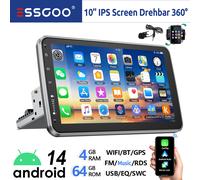 Autoradio 1DIN 4+64G Android 14 Carplay 10" GPS RDS WIFI USB Bluetooth Microfono