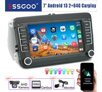 Autoradio 2 DIN 64G Android 13 Carplay GPS WIFI Cam Per VW GOLF 5 6 Passat Caddy