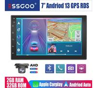 Autoradio 2 DIN 7 Pollici Carplay Android 13 32G GPS RDS USB WiFi Bluetooth +CAM