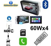 AUTORADIO 2 DIN BLUETOOTH SCHERMO GRANDE 60Wx4 MP3 MP4 AUX SD USB GPS VIVAVOCE
