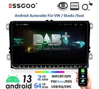 Autoradio 2 DIN Carplay Android 13 64G GPS RDS WIFI Per VW Golf 5 6 Caddy Passat
