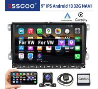Autoradio 2 DIN Carplay Android 13 GPS 32G +Cam Per VW GOLF 5 Polo Passat Tiguan