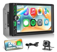 Autoradio 2 Din con Carplay Wireless e Android Auto - Autoradio Touchscreen da 7 Pollici con Mirror Link, EQ, SWC, Bluetooth, Radio FM, Porta TF/USB/AUX + Telecamera di Backup