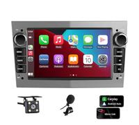 Autoradio 2 DIN per Opel Corsa d/Astra h/Zafira b/Meriva/Vivaro Bluetooth Stereo Car con Wireless Carplay Android Auto Schermo da 7 pollici Mirror Link (silver)
