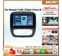 Autoradio 2DIN Carplay Android 14 per Opel Vivaro B 2014 - 2021 Renault Trafic 3 2014 - 2022 lettore multimediale GPS telecamera 360