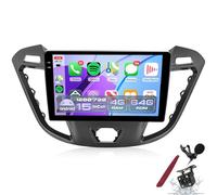 Autoradio 4G 64G per Ford Tourneo Custom Transit 2013-2021, touchscreen da 9", radio Android, CarPlay wireless, GPS, Bluetooth, FM RDS, EQ, Wi-Fi, telecamera per la retromarcia, K6 Pro Plus