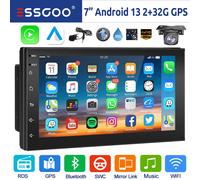 Autoradio 7" 2 DIN GPS Android 13 32G Carplay Bluetooth WIFI RDS EQ USB +MIC Cam