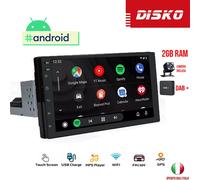AUTORADIO 7" POLLICI ANDROID 1 DIN 2GB RAM 16GB STEREO AUTO DAB+ BLUETOOTH WIFI
