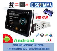 AUTORADIO ANDROID 10" POLLICI DAB+ 2GB RAM STEREO AUTO 1 DIN SCHERMO ESTRAIBILE