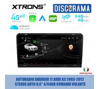 AUTORADIO ANDROID 11 AUDI A3 2003-2012 STEREO AUTO 8.8" 4/64GB COMANDI VOLANTE
