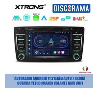 AUTORADIO ANDROID 11 STEREO AUTO 7 SKODA OCTAVIA YETI COMANDI VOLANTE NAVI WIFI