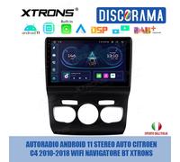 AUTORADIO ANDROID 11 STEREO AUTO CITROEN C4 2010-2018 WIFI NAVIGATORE BT XTRONS