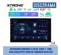 AUTORADIO ANDROID 12 OCTA -CORE 7" 2DIN 4GB 64GB APPLE CARPLAY ANDROID AUTO DSP