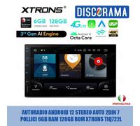AUTORADIO ANDROID 12 STEREO AUTO 2DIN 7 POLLICI 6GB RAM 128GB ROM XTRONS TIQ722L