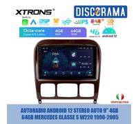 AUTORADIO ANDROID 12 STEREO AUTO 9" 4GB 64GB MERCEDES CLASSE S W220 1998-2005