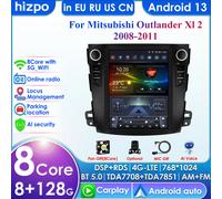 Autoradio Android 13 2Din per Mitsubishi Outlander 2008-2013 Lettore video multimediale Nav Carplay Cuffie stereo 9.7 "Style Tesla P1 (1G 32G) type A