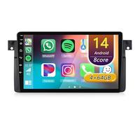 Autoradio Android 14 per BMW E46 M3 318 320 325 330 335 1998-2006, 9 Pollici Touch Screen Car Radio con CarPlay Android Auto Navigazione GPS Bluetooth Controllo vocale RDS(8Core(4+64GB))