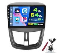 Autoradio Android 15 4 64G da 9 pollici per P-eugeot 207 207 CC 2006-2015, schermo touch 2K 2000 * 1200, Radio, Carplay wireless, Android Auto DSP WiFi 5G Bluetooth GPS FM RDS Telecamera,K2 pro