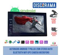 AUTORADIO ANDROID 7 POLLICI 2DIN STEREO AUTO BLUETOOTH WIFI GPS CAMERA MICROFONO