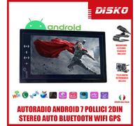 AUTORADIO ANDROID 7 POLLICI 2DIN STEREO AUTO BLUETOOTH WIFI GPS CAMERA MICROFONO