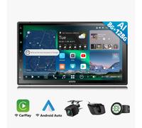 Autoradio Android 7 pollici doppio DIN con radio DAB integrata, agente AI, 4G LTE, Bluetooth, navigatore integrato, schermo touch, lettore multimediale.