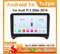 Hizpo Carplay + Auto 8G 128G Android 13 Radio GPS Per Audi TT MK2 8J 2006-2014 Auto Lettore Multimediale WIFI Autoradio 4G LTE 2 Din S6-6G 64G-8cores-4G