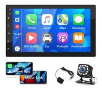 Autoradio Android Auto CarPlay wireless doppio Din da 7 pollici, touch screen HD Autoradio Android 11 1+16G con GPS/WIFI/Mirror Link/SWC/Bluetooth/Radio FM RDS/Doppia USB + Telecamera retromarci MIC