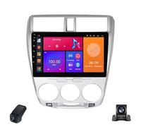 Autoradio Android CarPlay per Honda City 2008-2013 4-core Autoradio Multimediale da 9-Inch con Touchscreen/SWC/Bluetooth/Radio FM/WIFI/GPS/Telecamera Posteriore/ADAS DVR(Silver,Rhd,X1)