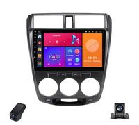 Autoradio Android CarPlay per Honda City 2008-2013 4-core Autoradio Multimediale da 9-Inch con Touchscreen/SWC/Bluetooth/Radio FM/WIFI/GPS/Telecamera Posteriore/ADAS DVR(Black,Rhd,X2)